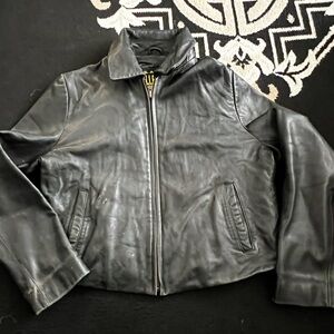 Pelle Pelle Black Leather Bomber Jacket
